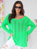 Damski sweter z sercem ecru 152302E