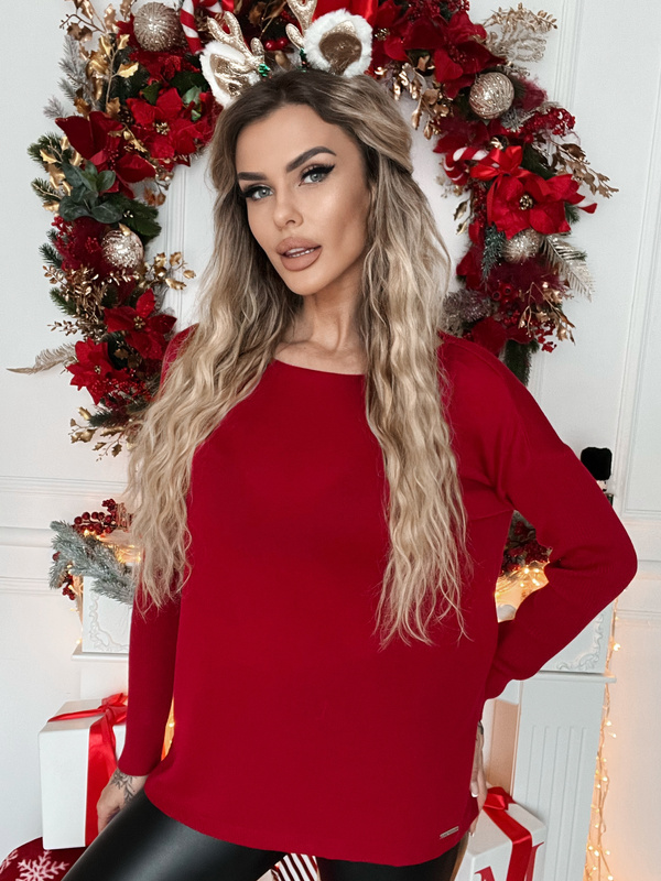 Loose sweater Amber red