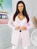 Women's striped hooded cardigan Samanta pink