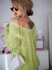 Damski sweter z sercem ecru 152302E
