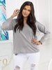 Women's light heart-shaped sweater Omena ash grey