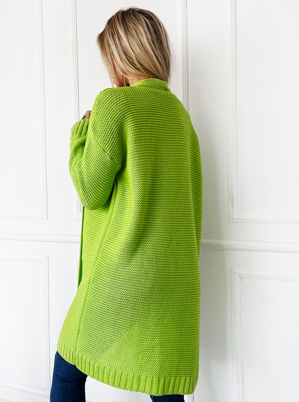 Elegant Cardigan with Pockets ELIS XL Lime