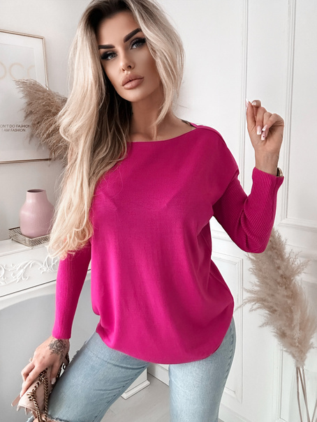 Luźny sweter Amber fuksja