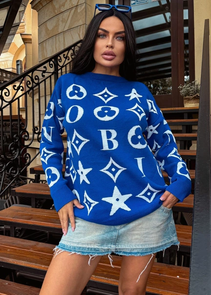 Modny Sweter z Wzorem Luisa Szafir