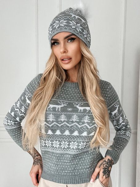 DAMSKI SWETER W ŚWIĄTECZNE WZORY